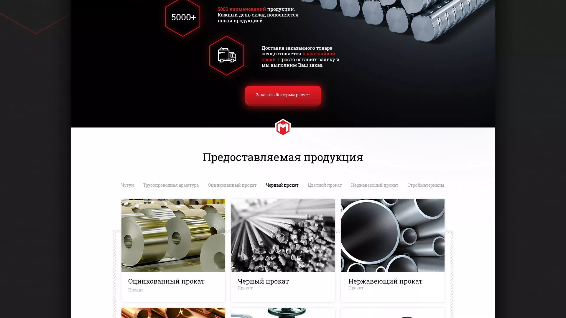 Разработка сайта по продаже металлопроката в Дагестанских Огнях