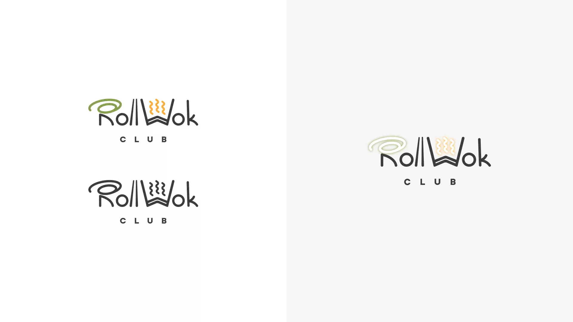 Разработка логотипа и фирменного стиля суши-бара «Roll Wok Club» в Дагестанских Огнях