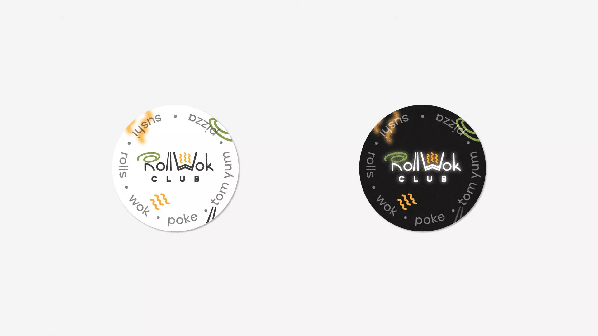 Разработка наклеек для суши-бара «Roll Wok Club» в Дагестанских Огнях